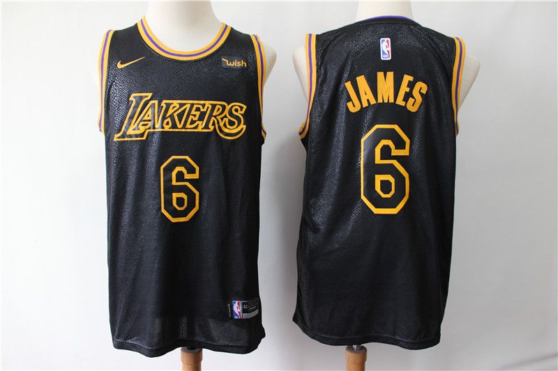 Men Los Angeles Lakers #6 James Black City Edition Nike NBA Jerseys->los angeles clippers->NBA Jersey